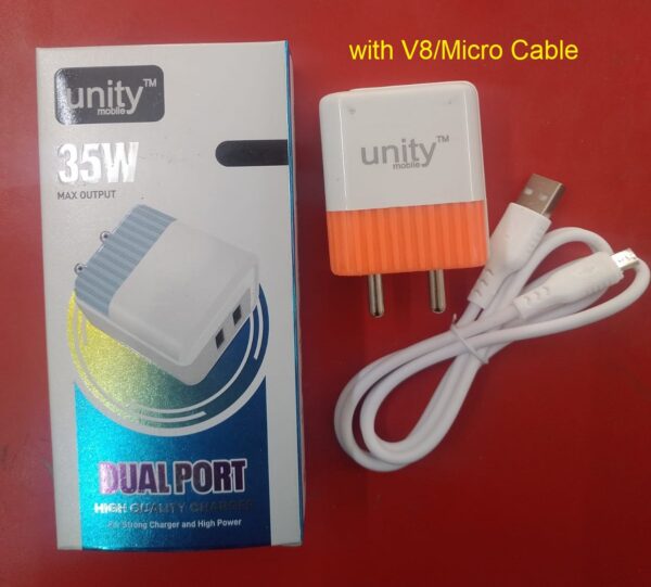 35 Watt - 2 Port Charger with V8/Micro Data cable