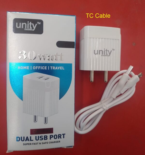 30 Watt - 2 Port Charger with TC Data Cable