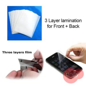 Mobile lamination 3 layer film for temper or back